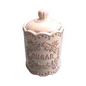 Βάζο Ζάχαρης με Καπάκι Κεραμικό σε Καφέ Χρώμα 16.8cm max Home