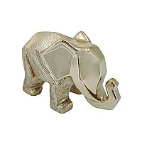 Ελέφαντας Κεραμικός Λευκόχρυσο Γραμμωτό 16.5x10.5cm 22951 Marhome