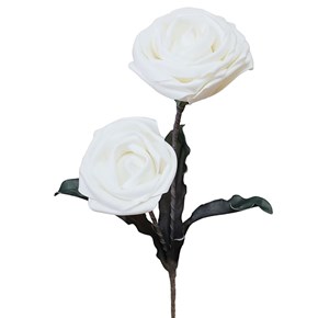 Τεχνητό Φυτό Τριαντάφυλλο Λευκό 2πλο  Υ61cm 6072-3 Marhome