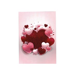 Κάρτα Με Λευκό φάκελο Καρδιές Ροζ/Κόκκινο  17x12cmΜαλέλης 
