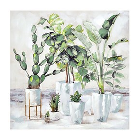 Πίνακας σε Καμβά Φυτά σε Κασπώ  80x80cmx3cm Marhome 21170