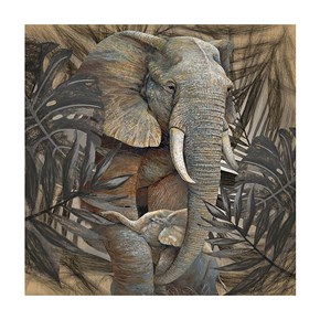 Πίνακας σε Καμβά Ελέφαντες 80x80cmx3cm Marhome 21189