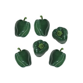 Σετ Διακοσμητικά Χώρου Πιπεριές Πλαστικό Πράσινο Υ11cm 6τμχ Marhome 50031