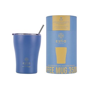 Θερμός με Καλαμάκι Coffee Mug Save The Aegean Denim Blue350ml