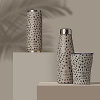 Θερμός με Καλαμάκι Coffee Mug Save The Aegean Leopard Taupe 350ml