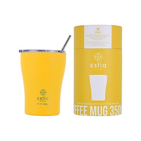 Θερμός με Καλαμάκι Coffee Mug Save The Aegean Pineapple Yellow350ml