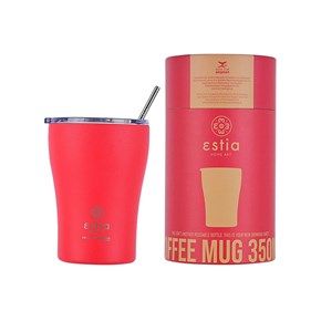 Θερμός με Καλαμάκι  Coffee Mug Save The Aegean Scarlet Red 350ml