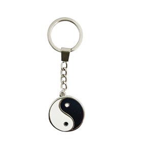 Μπρελόκ Μεταλλικό Αλυσίδα  Yin Yang Ασημί/μαύρο  9,5cm