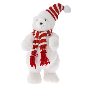 Λευκό αρκουδάκι με κόκκινο κασκόλ  44x24x14εκ  74594 Ηλιάδης