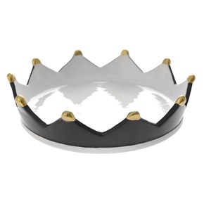 Κεραμική Πιατέλα Κορώνα  Μαύρη/Χρυσή Φ24x6cm 81530 Ηλιάδης