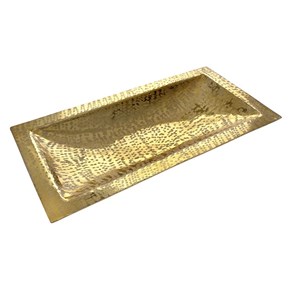 Χρυσός Μεταλλικός  Διακοσμητικός Δίσκος 47x25x5cm Ηλιάδης 83046