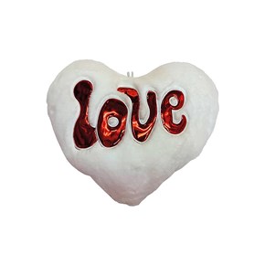 Μαξιλάρι Μαλέλης Καρδιά Love Λευκό Κόκκινο 29x19cm 