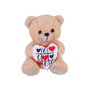 Λούτρινο αρκουδάκι Μελί με  καρδιά τρίλιζα 20cm Much  
