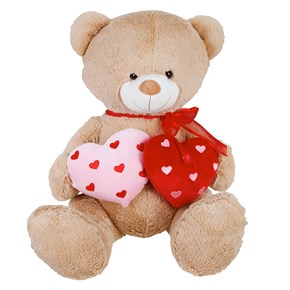 Λούτρινο αρκουδάκι Μελί με καρδιά κόκκινη και ροζ  70cm Much