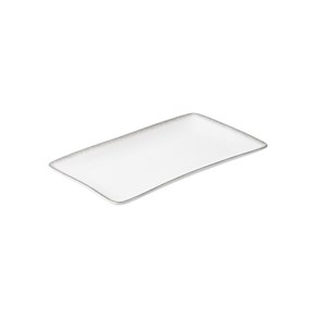 Πιατέλα Ορθογώνια  Πορσελάνης Pearl White 21x10,5cm Estia 07-15411