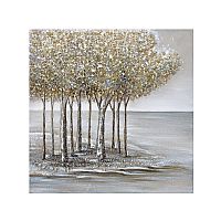 Πίνακας Σε Καμβά Δέντρα Αριστερά Καφέ/Χρυσό 80x80cm Marhome 23519