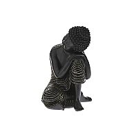 Διακοσμητικός Βούδας Καθιστός σε μαύρο χρώμα Πολυρητίνης 22x21x31cm Iliadis 77742