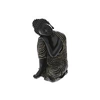 Διακοσμητικός Βούδας Καθιστός σε μαύρο χρώμα Πολυρητίνης 22x21x31cm Iliadis77743