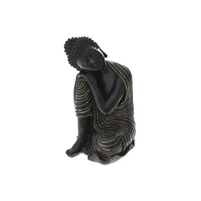 Διακοσμητικός Βούδας Καθιστός σε μαύρο χρώμα Πολυρητίνης 22x21x31cm Iliadis77743